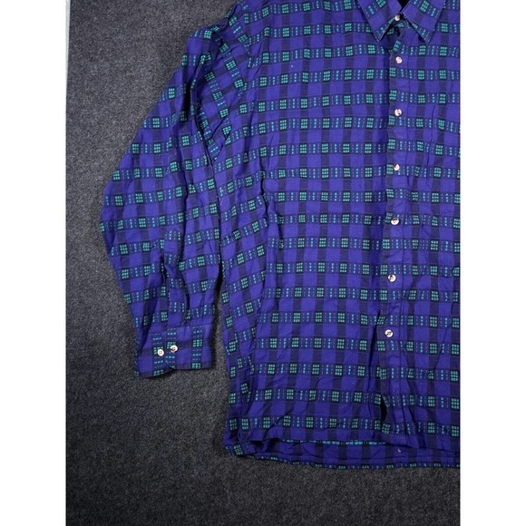 Basic Elements Shirt Mens XL Regular Blue Button Up Long Sleeve Y2K Vintage - Picture 4 of 11